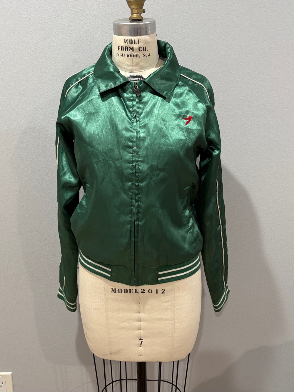 Vintage Y2K Diesel 55DSL Satin Varsity Bomber Jacket Green Size M Archive